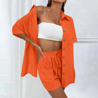 Lucia | Bequemes, lockeres Top und lässiges Short-Set – Zinnoberrot