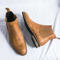 Herrenstiefel | Elastische Seiten Schlupfform über Knöchel – Espresso braun