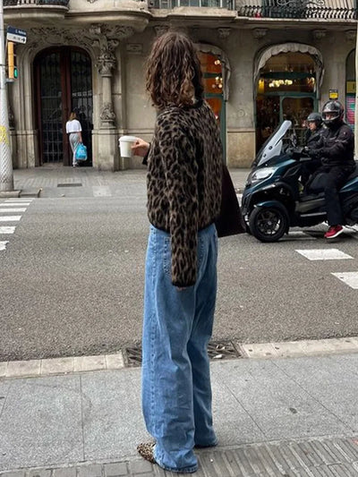 Katren | Damen Leopard Cardigan mit Rundhalsausschnitt