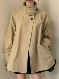 Wimpose | Damen Vintage Jacke mit Kragen Baumwolle Modisch – Khaki