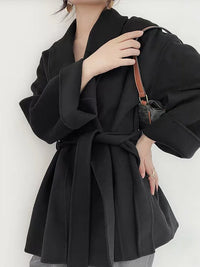 Serenya | Lange Wolljacke – Schwarz