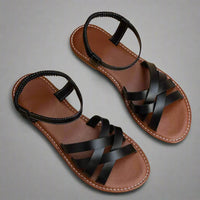 Mette | Handgefertigte, bequeme Sandalen aus hochwertigen Materialien – Schwarz