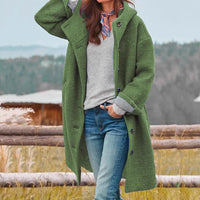 Freya | Eleganter Dicker Wintermantel – Grün