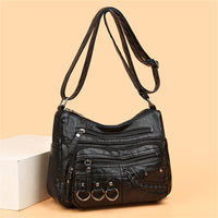 Dorothea - Vintage PU Leder Tasche – Schwarz