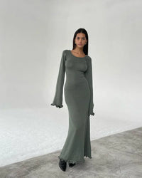 Isabella | Strick-Maxikleid – Grün
