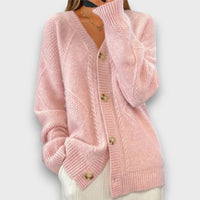 Erelia – Strickcardigan mit Knopfleiste – Rosa