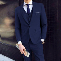 Sommerlicher Hochzeitsanzug für Herren - Leichter 3-teiliger Anzug mit Weste, Blazer und Hose – Marine