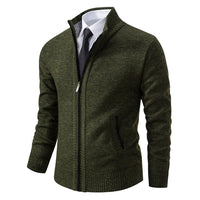 Yitzhak - Lässige Strickjacke Mit Stehkragen – Grün