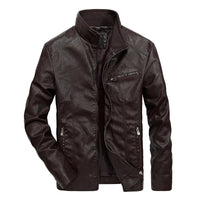 Detlef® | Lässige Lederjacke – Braun