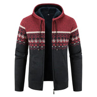 Julian | Vintage Cardigan mit Reißverschluss – Burgunder