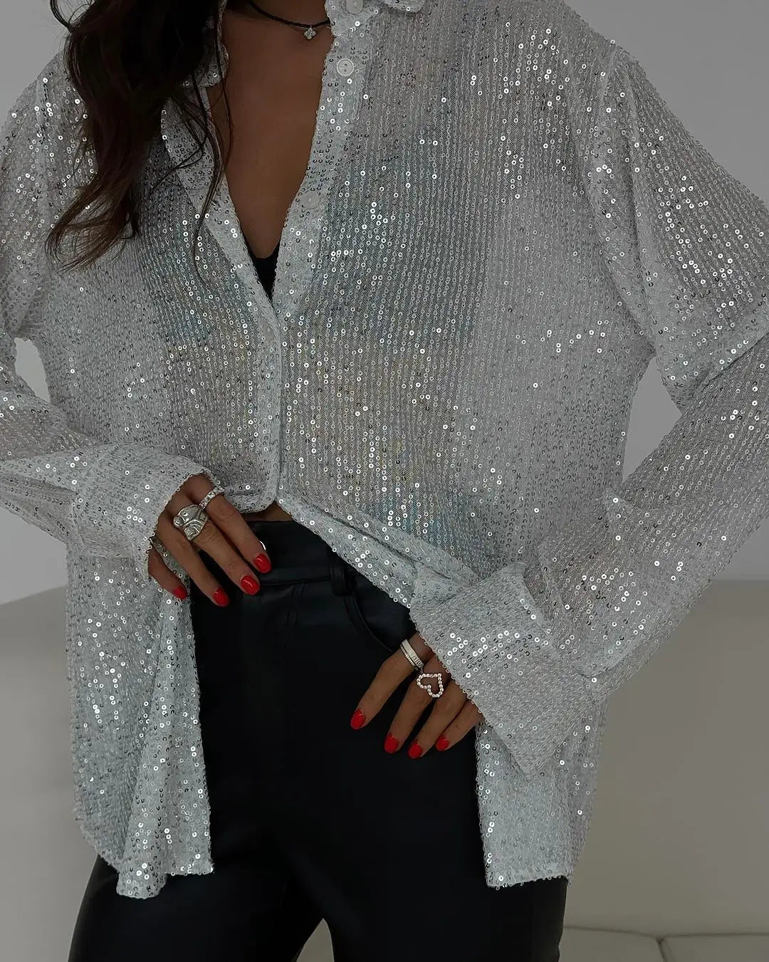 Hallie - Glitzer Chic Hemd