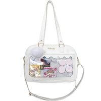 Heidi-Mode | Japanische Schultertasche für Frauen Pu Leder Itabag Transparente Tasche Jk Tote Tasche Handtaschen Preppy Tasche Ita Tasche Umhängetasche – Weiß