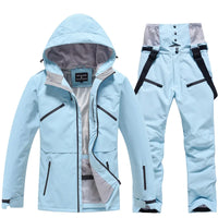 Unisex Skianzug | Zweiteilige Ausführung Jacke Hose – Hellblau