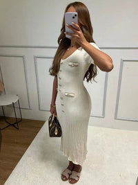 Stylische und Elastische Sommerkleid für Jeden Anlass – Weiß