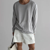 CloudComfort Hohlstrick T-Shirt – Grau