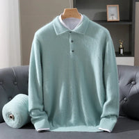 Leighton Cashmere Polo Sweater – Mint