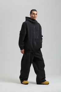 Unisex Winter Skianzug | Zweiteilig Satz – Schwarz