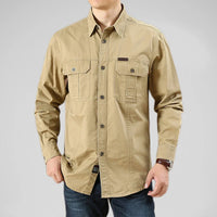 Hemd für Herren - Sommerliches Outdoor Overshirt mit Brusttaschen – Khaki