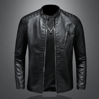 Lederjacke für Herren - Leichte Sommerjacke aus Kunstleder – Schwarz