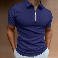Santiago Zip-Up Poloshirt | 50% RABATT – Dunkelblau