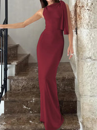 Helena | Ärmelloses Maxikleid – Bordeaux