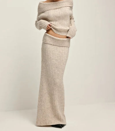 Rersahlha | Herbst-Winter Off-Shoulder Strickset für Damen