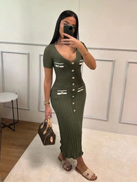 Stylische und Elastische Sommerkleid für Jeden Anlass – Grün