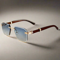 Edda | Randlose Premium-Sonnenbrille – Blau