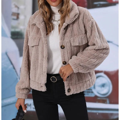 Pasornaya | Damen Polo-Mantel Herbst Winter Modisch