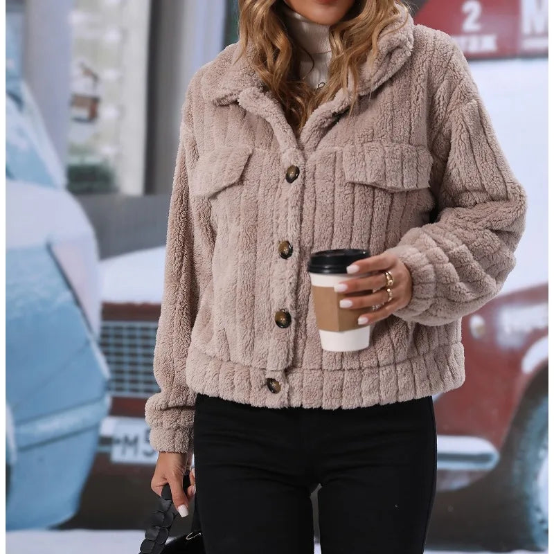 Pasornaya | Damen Polo-Mantel Herbst Winter Modisch