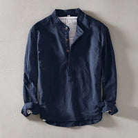 Nevio | Herren Langarm-Henley-Shirt – Marine