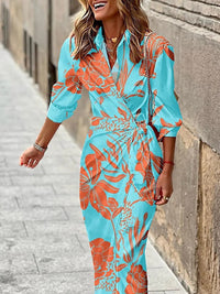 Bernice | Gestreiftes Midi-Hemdkleid – Hellblau