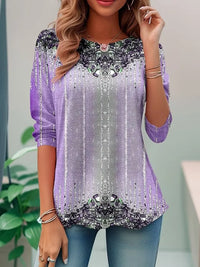 Heidi-Mode | Elegantes Top Mit Druck – Helles Violett