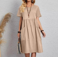 Mira | Marineblaues Midi-Kleid mit kurzen Ärmeln" 

Rewritten: "Mira | Midi-Kleid in Marineblau mit kurzen Ärmeln – Khaki