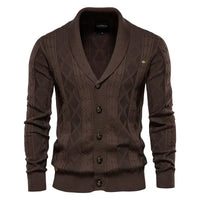 Janusz - Knopfleiste Strick Jacke – Dunkelbraun