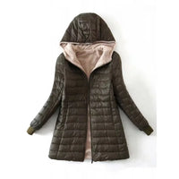 Damen Winter Fleece Jacke | Mit Kapuze – Oliv