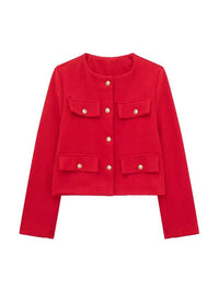 Blanca - Bomberjacken im Crop-Stil – Rot