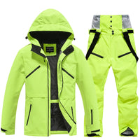 Unisex Skianzug | Zweiteilige Ausführung Jacke Hose – Fluoreszierendes Gelb