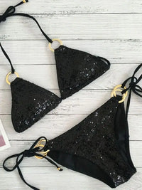 Heidi-Mode | Neu Sexy Bikinis Pailletten Goldfarbe Frauen Bandage Bikini Set Push-Up Vorgepolsterter Bh Badeanzug Set Bademode – 2570 NEIN 3