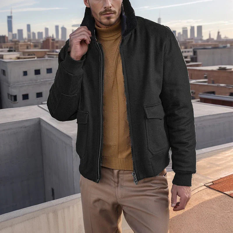 Olithuneia | Trendige Baumwolle jacke mit reißverschluss und umlegekrage