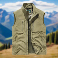 Becker Weste | Lässige multifunktionale Sommer-Outdoor-Westen für Männer – Khaki