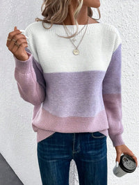 Rhea | Eleganter Winterpullover mit feinem Strick – Lila