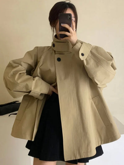 Wimpose | Damen Vintage Jacke mit Kragen Baumwolle Modisch