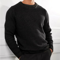Lehmann Modehaus | Robuster Langarm-Pullover für Herren – Schwarz