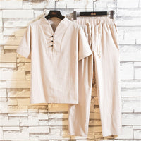 Noah - Sommerchic Kleidungsset aus Leinen – Beige