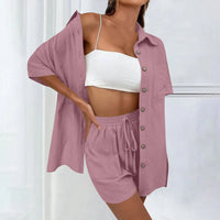Lucia | Bequemes, lockeres Top und lässiges Short-Set – Rosa