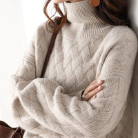 Cherry - Herbstlicher Rollkragenpullover – Camel