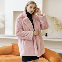 Reiennaith | Weiße Winterjacke mit Kunstfell für stilvollen Schutz – Rosa