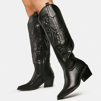 Damen Western Cowboystiefel | Weiß und Schwarz – Schwarz
