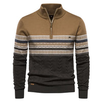 Herren Retro Half-Zip Pullover – Khaki